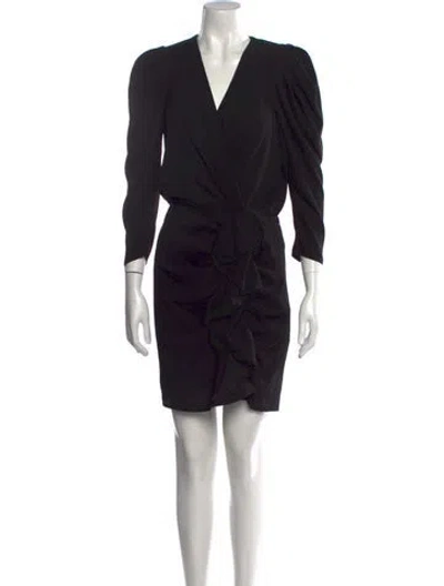 Pre-owned Ba&sh V-neck Mini Dress In Black