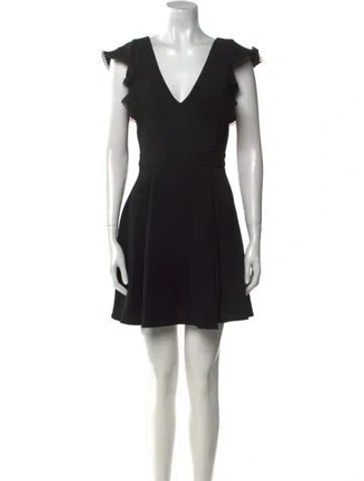 Pre-owned Ba&sh V-neck Mini Dress In Black
