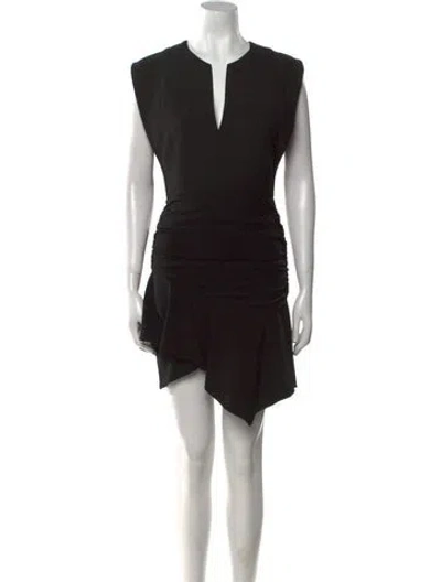 Pre-owned Ba&sh V-neck Mini Dress In Black