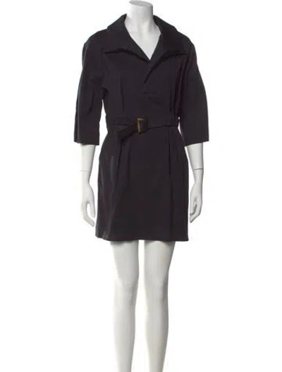 Pre-owned Ba&sh V-neck Mini Dress In Black