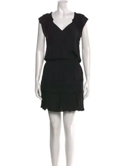 Pre-owned Ba&sh V-neck Mini Dress In Black