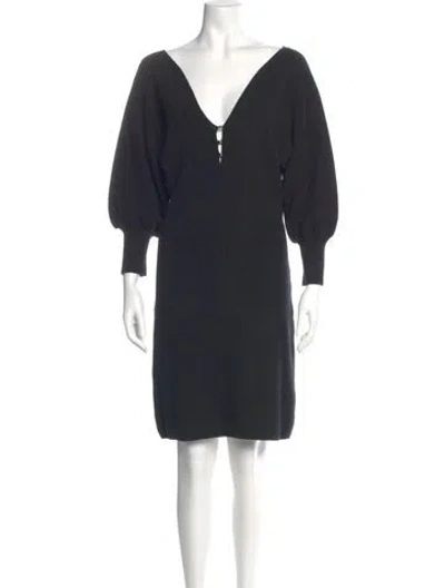 Pre-owned Ba&sh V-neck Mini Dress In Black