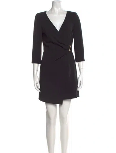 Pre-owned Ba&sh V-neck Mini Dress In Black