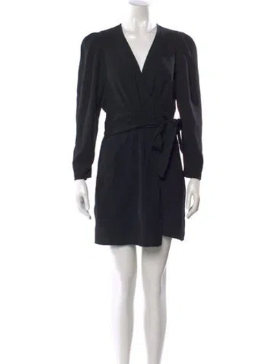 Pre-owned Ba&sh V-neck Mini Dress In Black