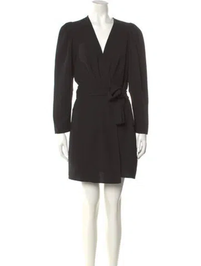 Pre-owned Ba&sh V-neck Mini Dress In Black