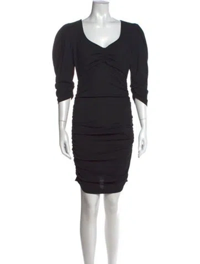 Pre-owned Ba&sh V-neck Mini Dress In Black