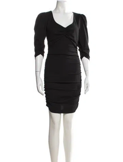 Pre-owned Ba&sh V-neck Mini Dress In Black
