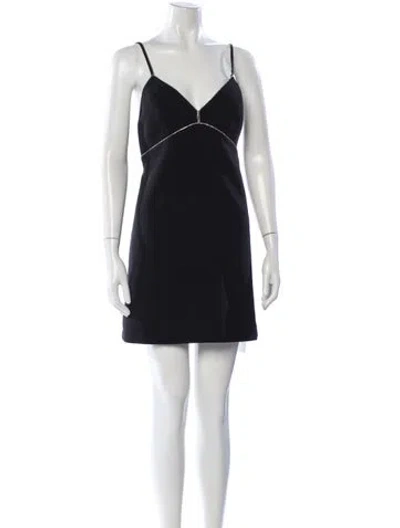 Pre-owned Ba&sh V-neck Mini Dress In Black