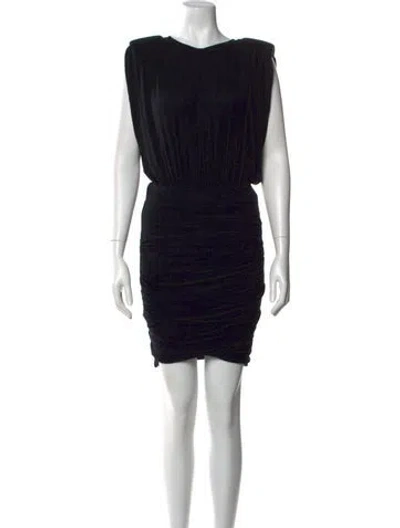 Pre-owned Ba&sh V-neck Mini Dress In Black