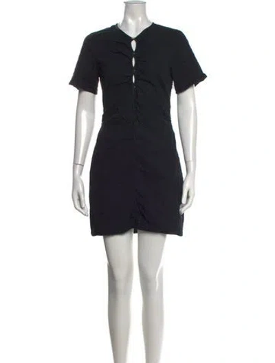 Pre-owned Ba&sh V-neck Mini Dress In Black