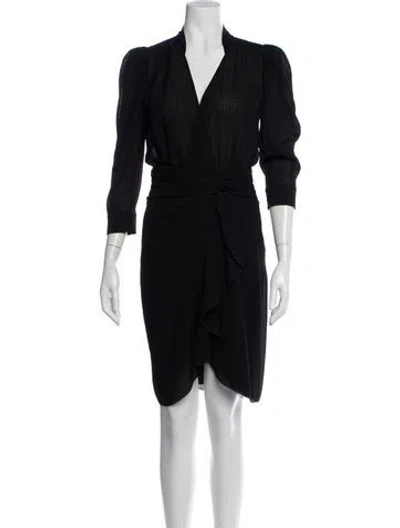 Pre-owned Ba&sh V-neck Mini Dress In Black