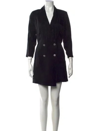 Pre-owned Ba&sh V-neck Mini Dress In Black