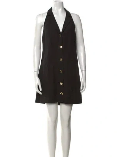 Pre-owned Ba&sh V-neck Mini Dress In Black