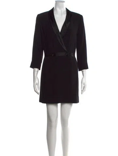 Pre-owned Ba&sh V-neck Mini Dress In Black
