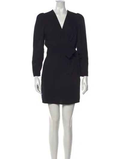 Pre-owned Ba&sh V-neck Mini Dress In Black