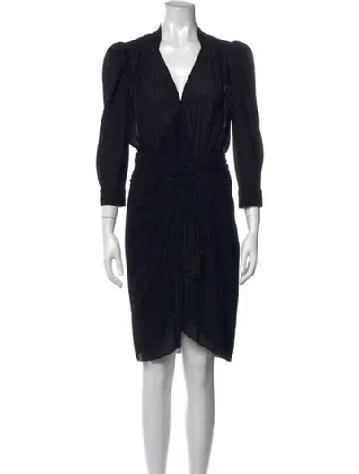 Pre-owned Ba&sh V-neck Mini Dress In Black