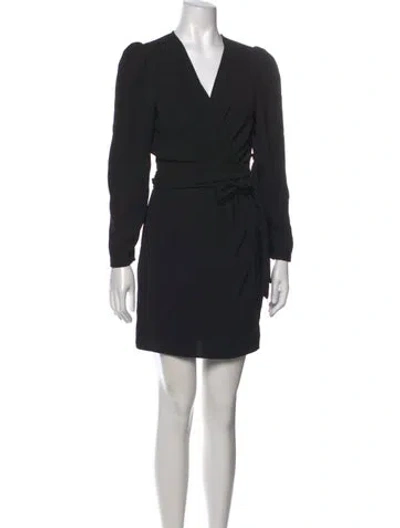 Pre-owned Ba&sh V-neck Mini Dress In Black