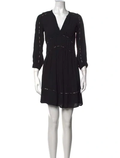 Pre-owned Ba&sh V-neck Mini Dress In Black