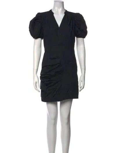 Pre-owned Ba&sh V-neck Mini Dress In Black