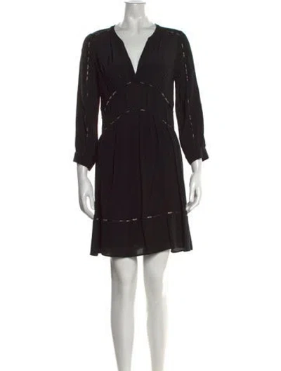 Pre-owned Ba&sh V-neck Mini Dress In Black