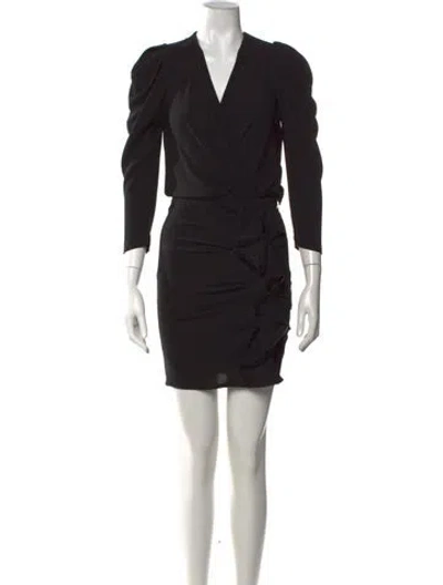 Pre-owned Ba&sh V-neck Mini Dress In Black