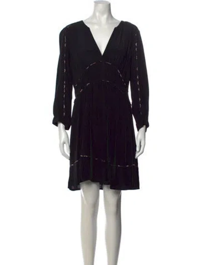 Pre-owned Ba&sh V-neck Mini Dress In Black