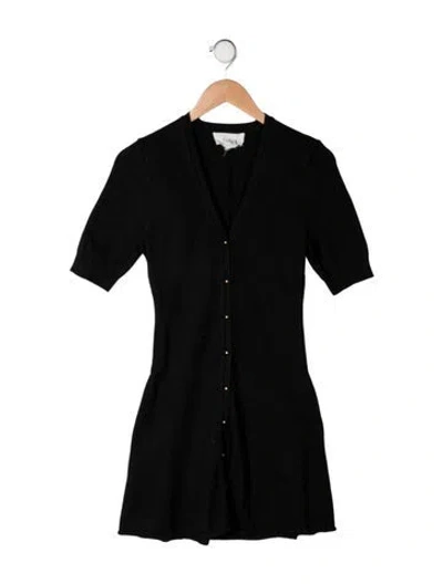 Pre-owned Ba&sh V-neck Mini Dress In Black