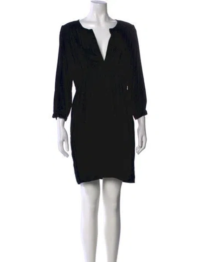 Pre-owned Ba&sh V-neck Mini Dress In Black