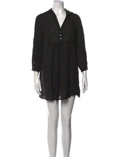 Pre-owned Ba&sh V-neck Mini Dress In Black