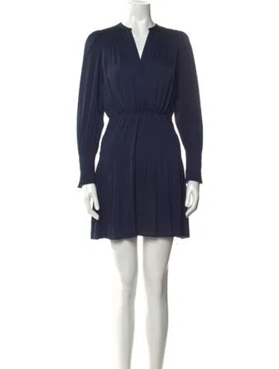 Pre-owned Ba&sh V-neck Mini Dress In Blue