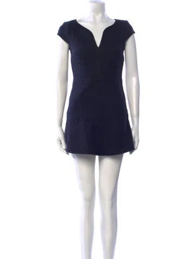 Pre-owned Ba&sh V-neck Mini Dress In Blue
