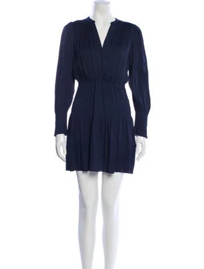 Pre-owned Ba&sh V-neck Mini Dress In Blue