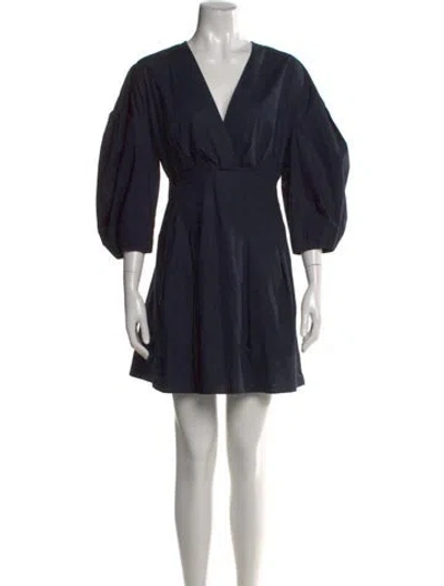 Pre-owned Ba&sh V-neck Mini Dress In Blue