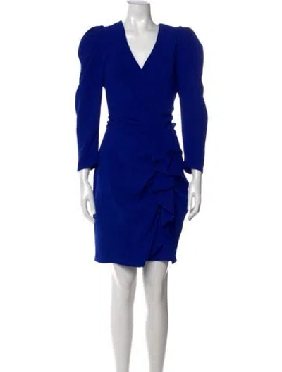 Pre-owned Ba&sh V-neck Mini Dress In Blue