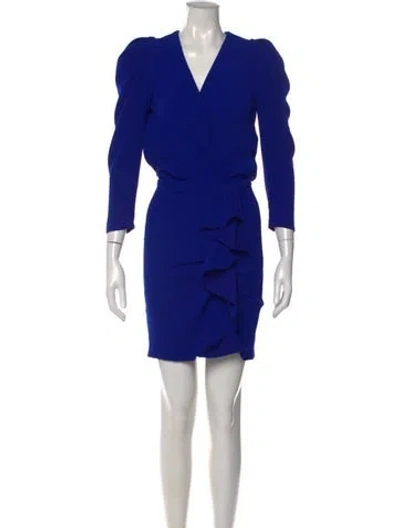 Pre-owned Ba&sh V-neck Mini Dress In Blue