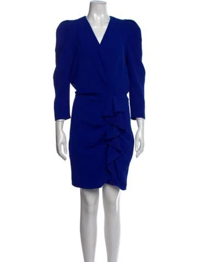 Pre-owned Ba&sh V-neck Mini Dress In Blue