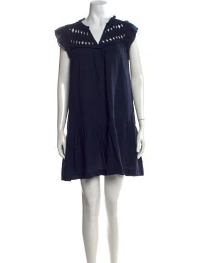 Pre-owned Ba&sh V-neck Mini Dress In Blue
