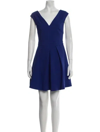 Pre-owned Ba&sh V-neck Mini Dress In Blue