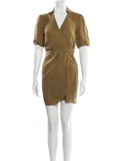 Pre-owned Ba&sh V-neck Mini Dress In Brown