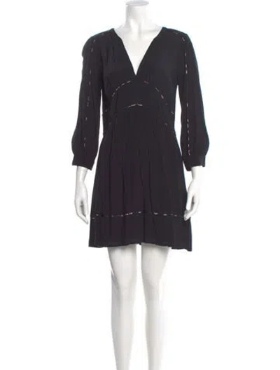 Pre-owned Ba&sh V-neck Mini Dress In Gray