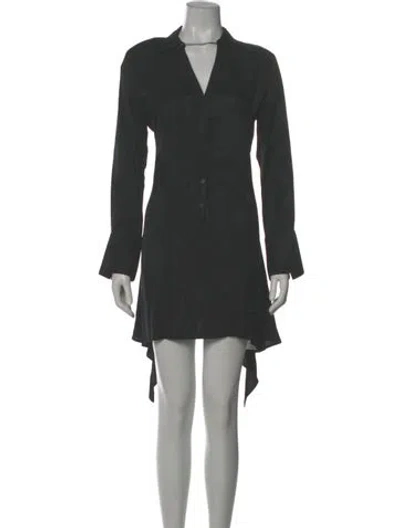 Pre-owned Ba&sh V-neck Mini Dress In Gray