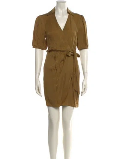 Pre-owned Ba&sh V-neck Mini Dress In Green