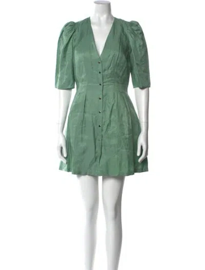 Pre-owned Ba&sh V-neck Mini Dress In Green