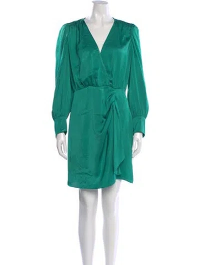 Pre-owned Ba&sh V-neck Mini Dress In Green