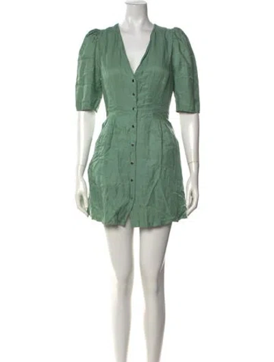 Pre-owned Ba&sh V-neck Mini Dress In Green