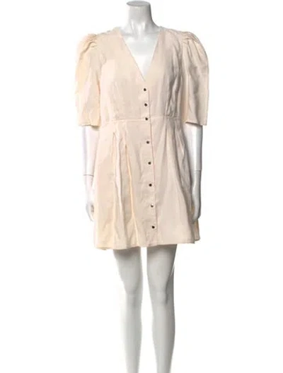 Pre-owned Ba&sh V-neck Mini Dress In Neutral