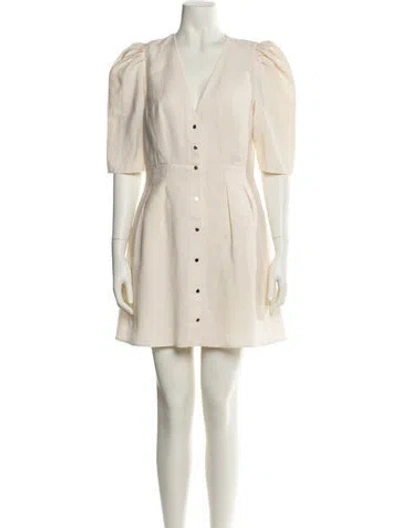 Pre-owned Ba&sh V-neck Mini Dress In Neutral