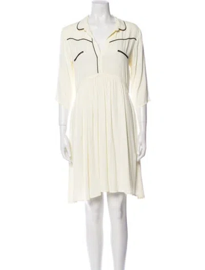 Pre-owned Ba&sh V-neck Mini Dress In Neutral