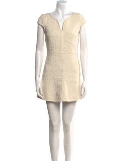 Pre-owned Ba&sh V-neck Mini Dress In Neutral