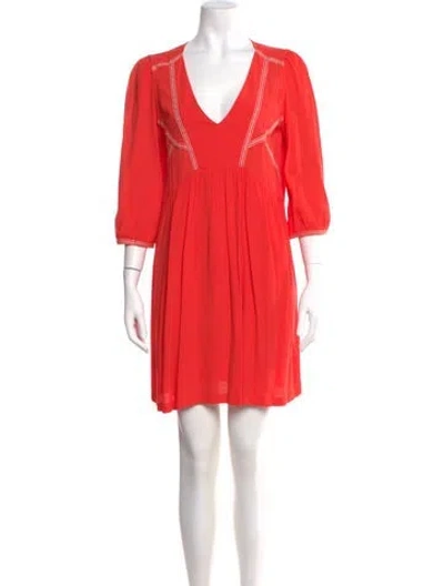 Pre-owned Ba&sh V-neck Mini Dress In Orange